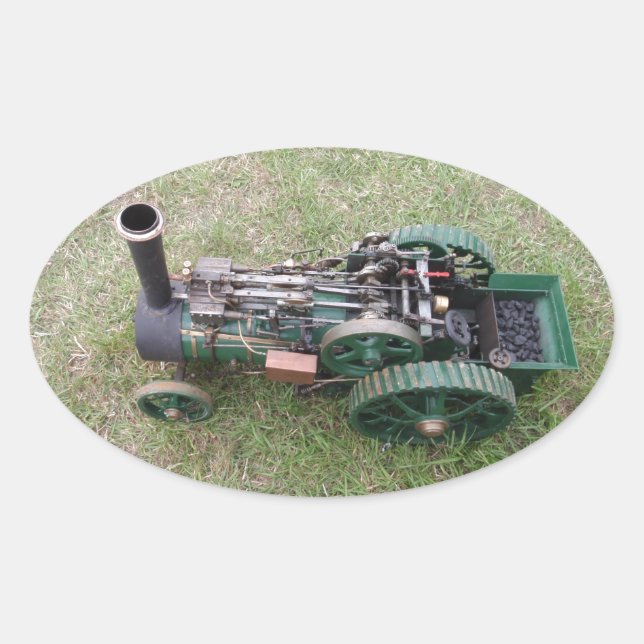 Traction Engine Model Oval Sticker (Front)