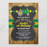 Tractor 1st Birthday Boy Party Green Yellow