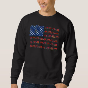 Tractor American Flag Farmer Sweatshirt