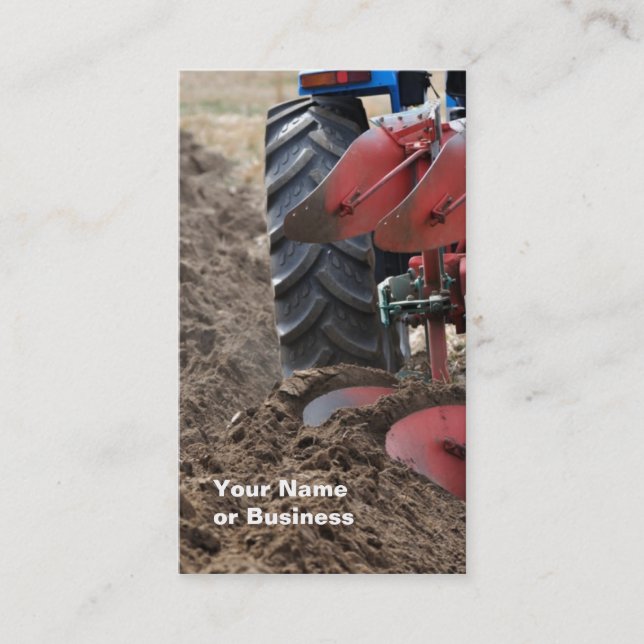 Tractor and Plow business card (Front)
