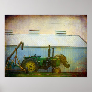 Tractor at the Hog Barn Poster