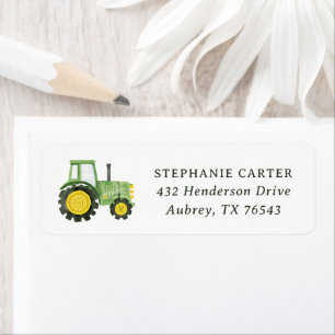 Tractor Baby Shower Return Address