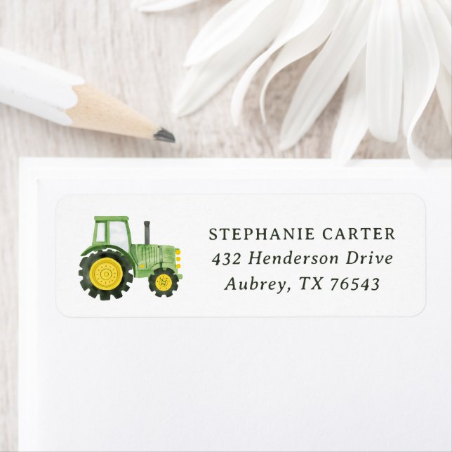 Tractor Baby Shower Return Address (Insitu)