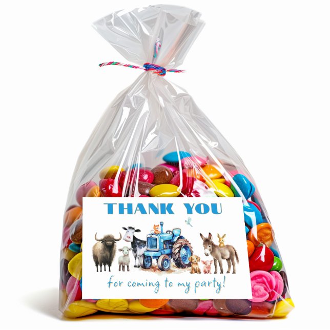Tractor Birthday Farm Animals Thank You Sticker (Creator Uploaded)
