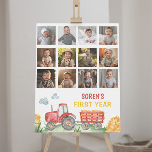 Tractor Birthday First Year Photo Milestone Sign