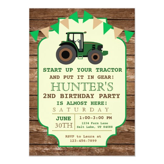 Tractor Birthday Invitation, Farm Birthday Card | Zazzle.ca