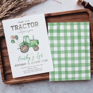 Tractor Birthday Invitation Tractor Invitation