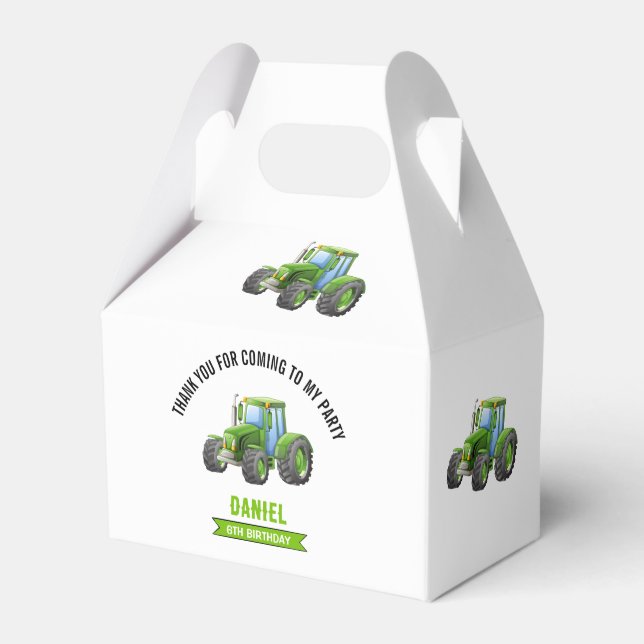 Tractor Birthday Party  Favor Box (Front Side)