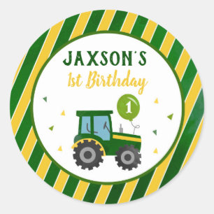 Tractor Birthday Party Favour Stickers Labels