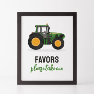 Tractor Birthday Party Favours Sign