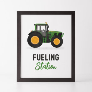 Tractor Birthday Party Fuelling Station Sign