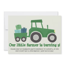 Tractor Birthday Party Invite