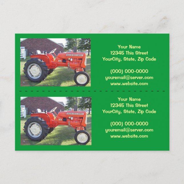 Tractor Bookmarker / Business Cards - Customize! (Front)