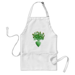 Tractor Bouquet with Green Heart Vase Standard Apron