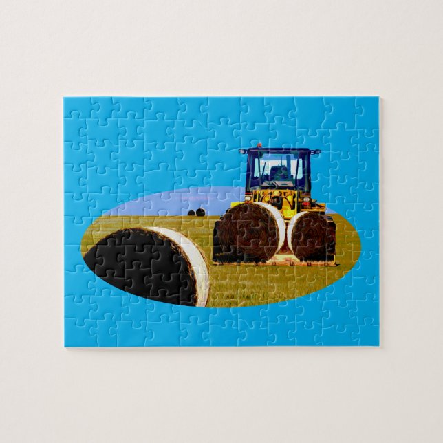 Tractor Carrying Hay, Jigsaw Puzzle (Horizontal)