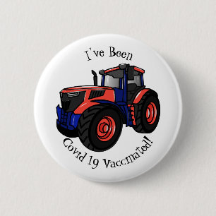 Tractor cartoon illustration 2 inch round button