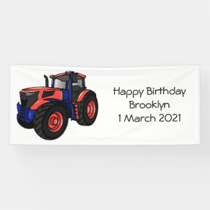 Tractor cartoon illustration banner