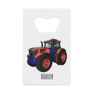 Tractor cartoon illustration credit card bottle opener