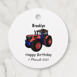 Tractor cartoon illustration favour tags
