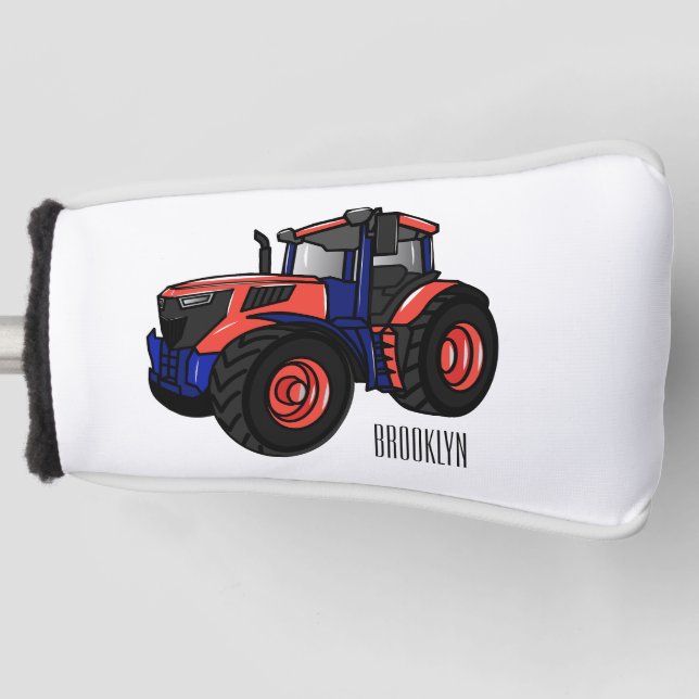 Tractor cartoon illustration  golf head cover (Front)