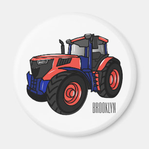 Tractor cartoon illustration  magnet