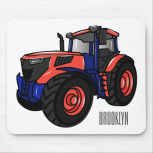 Tractor cartoon illustration mouse pad