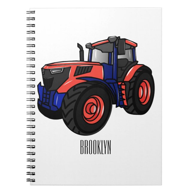 Tractor cartoon illustration  notebook (Front)