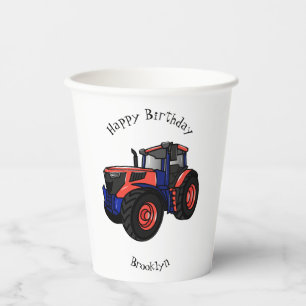 Tractor cartoon illustration paper cups