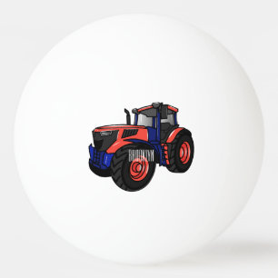 Tractor cartoon illustration ping pong ball