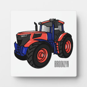 Tractor cartoon illustration plaque
