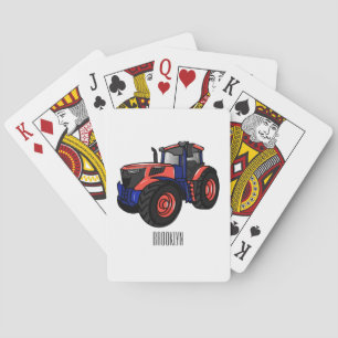Tractor cartoon illustration playing cards