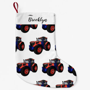 Tractor cartoon illustration small christmas stocking