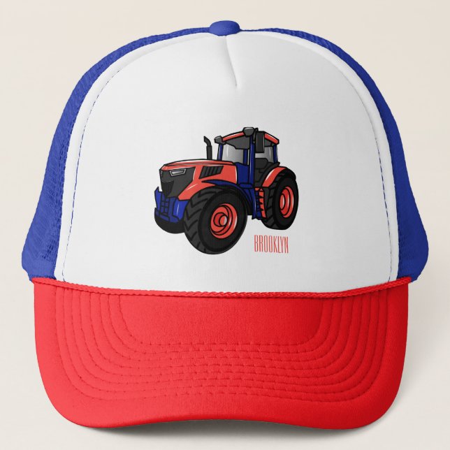 Tractor cartoon illustration  trucker hat (Front)