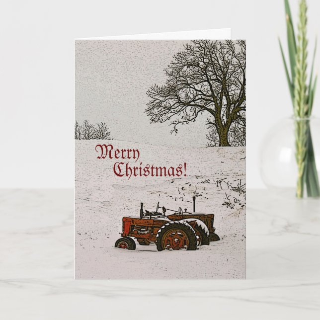 Tractor Christmas Card (Front)