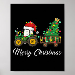 Tractor Christmas Sweater Farmer Farm Funny Merry Poster