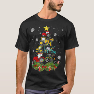 Tractor Christmas Tree gift Holiday Tractor funny T-Shirt