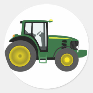 tractor classic round sticker