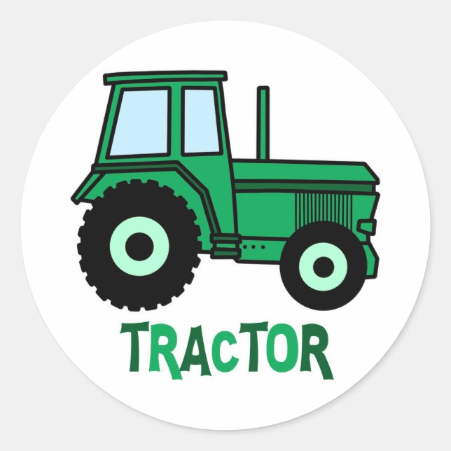 Tractor Classic Round Sticker (Front)