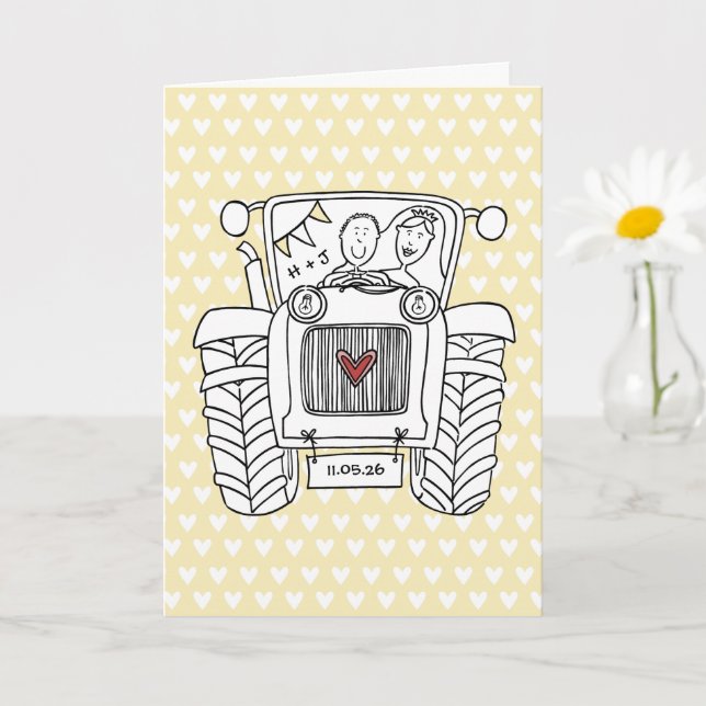 Tractor Country Wedding Card (Small Plant)