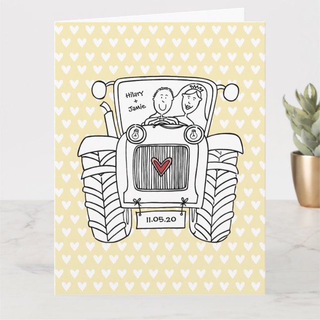 Tractor Country Wedding Card (Small Plant)