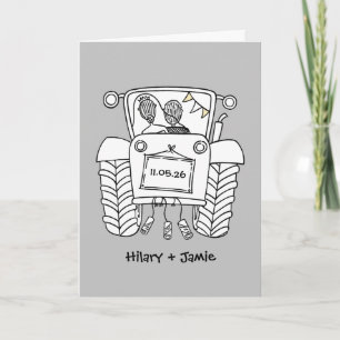 Tractor Country Wedding Card