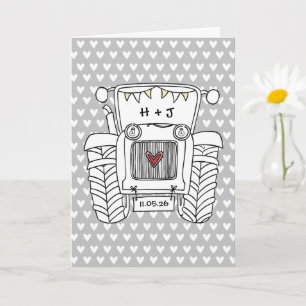 Tractor Country Wedding Card