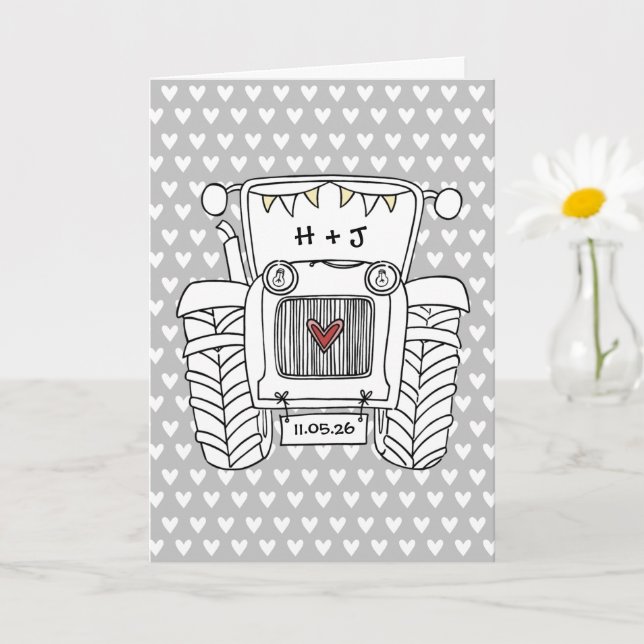 Tractor Country Wedding Card (Small Plant)