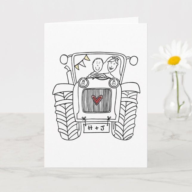 Tractor Country Wedding Card (Small Plant)