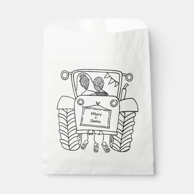 Tractor Country Wedding Favour Bag (Front)