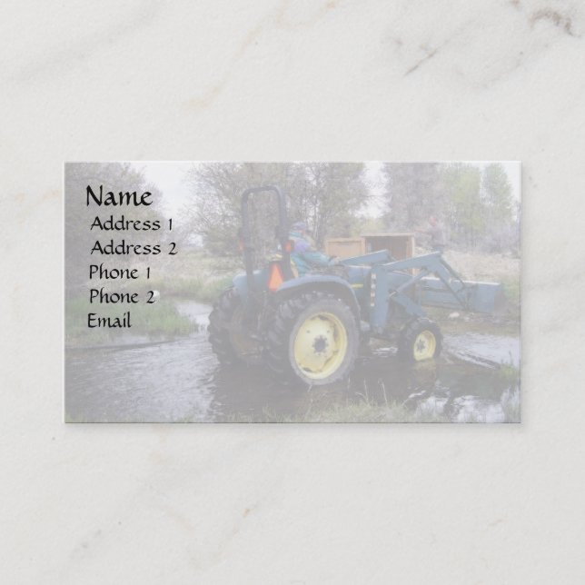Tractor  Creek Clearing Business Card (Front)