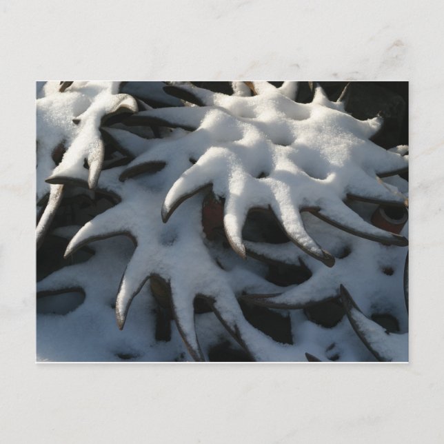 Tractor Cultivator Wheel Christmas Postcard (Front)