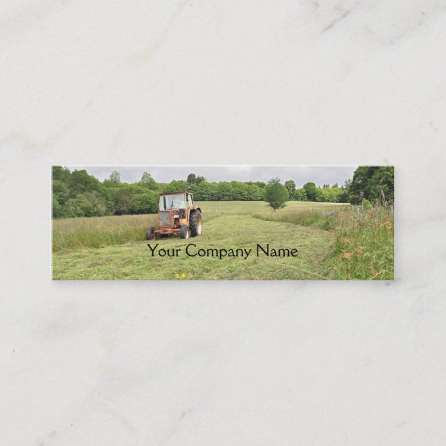 Tractor cutting hay agricultural business card (Front)
