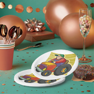 Tractor Driver Paper Plate