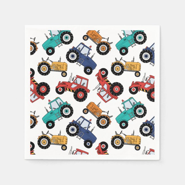 Tractor Farm Paper Napkin (Front)